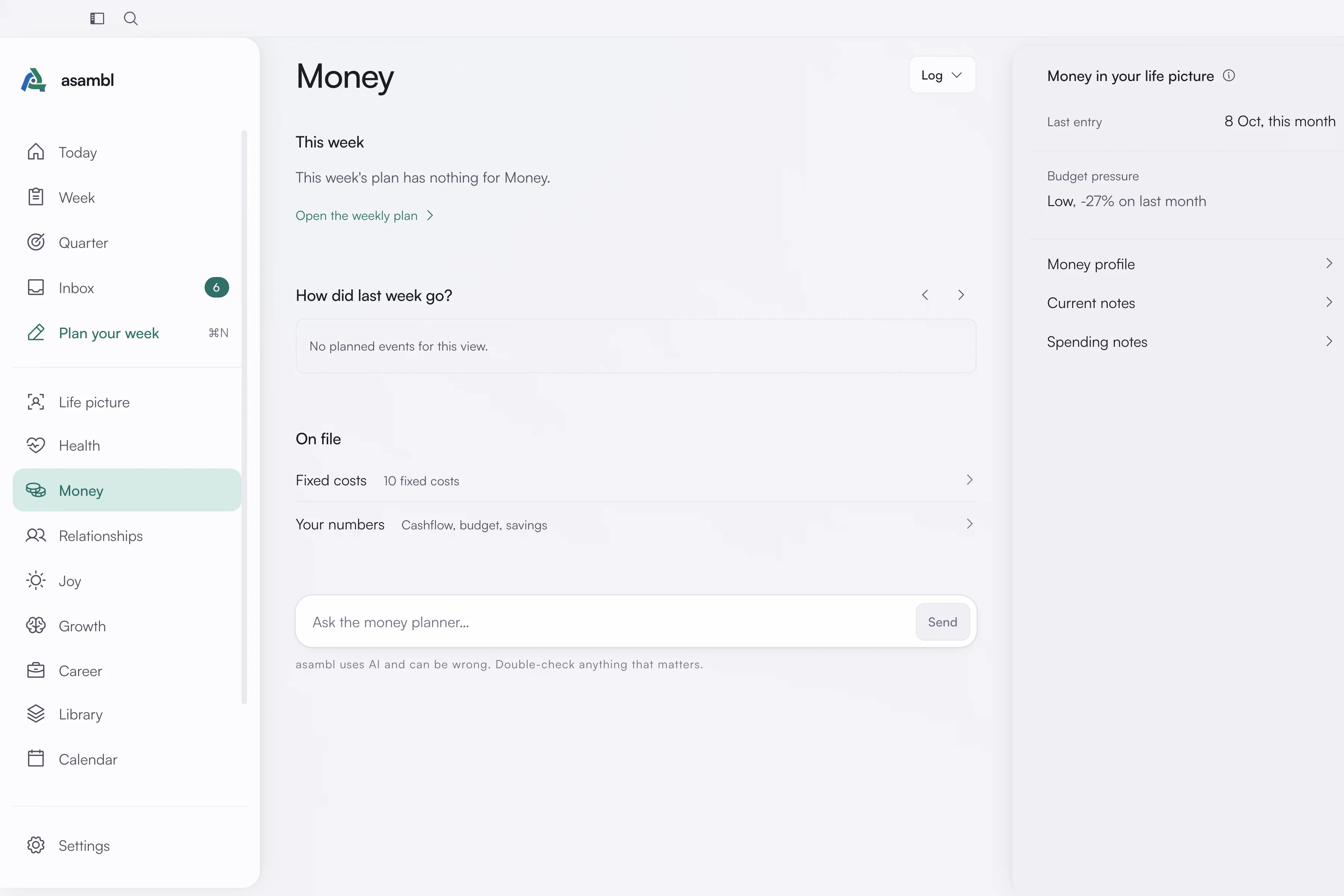 The Money area