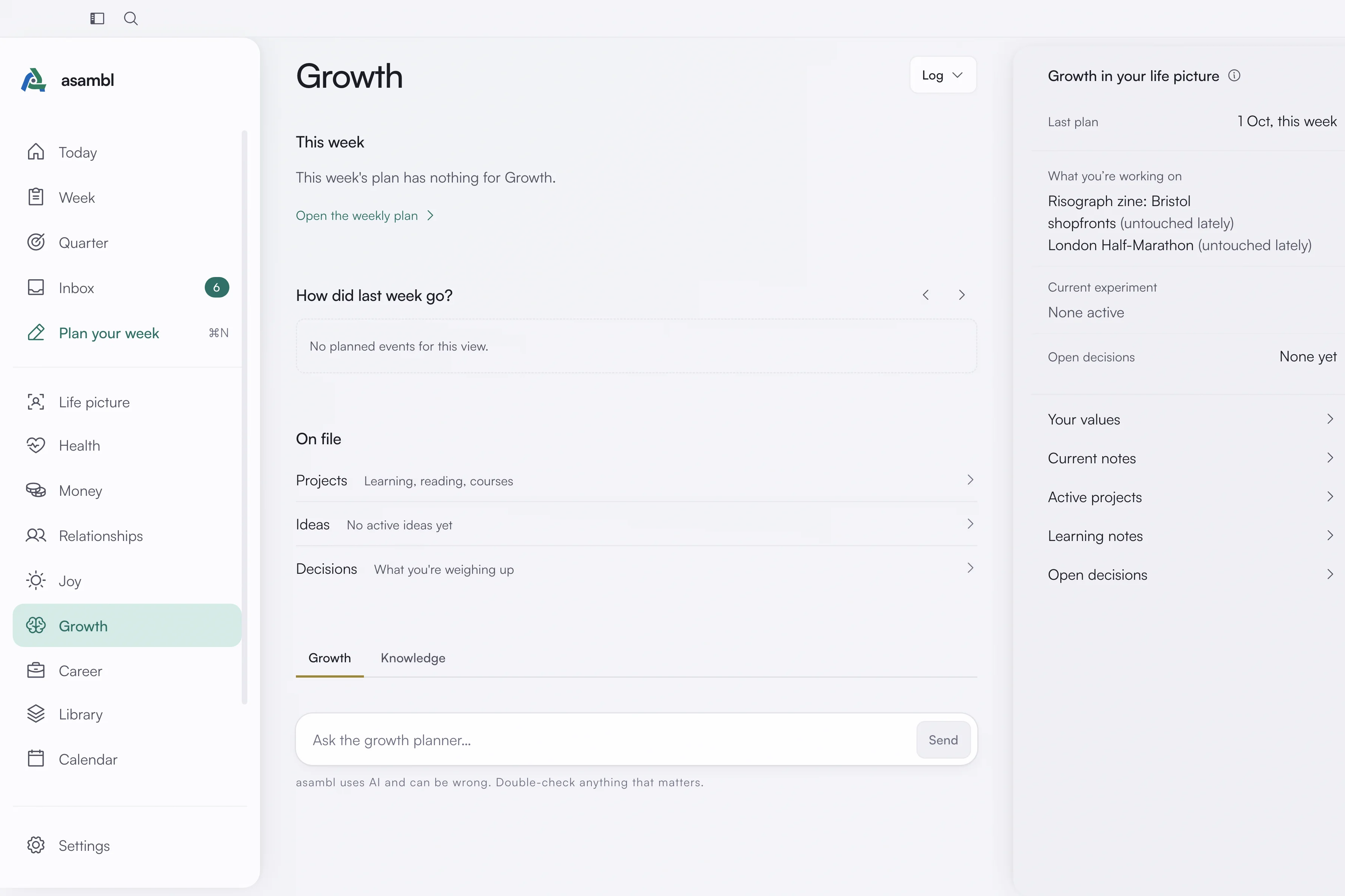 The Growth area